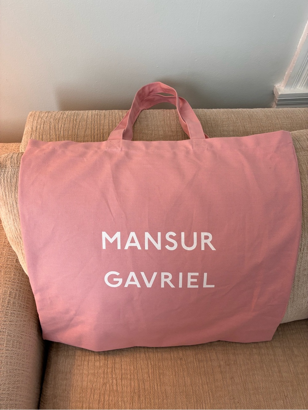 New Mansur Gavriel Rose Pink Canvas Tote
